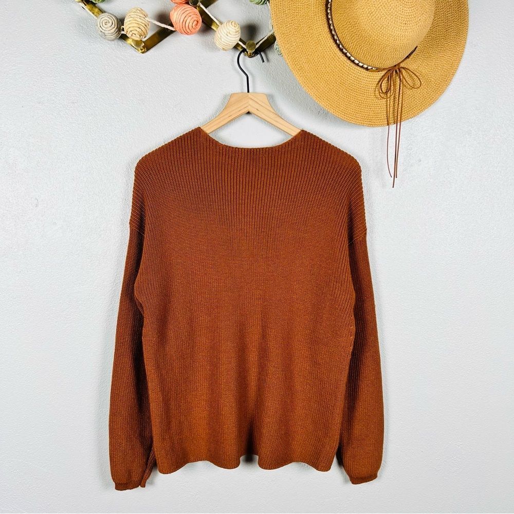 NWT Gentle Fawn Tucker Pullover Sweater Toffee V-Neck Long Sleeve Relaxed Medium - Picture 5 of 8